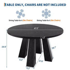 Table à manger ronde pour 4-6 personnes, table de cuisine en bois de 120 cm avec piédestal robuste pour salon, appartement