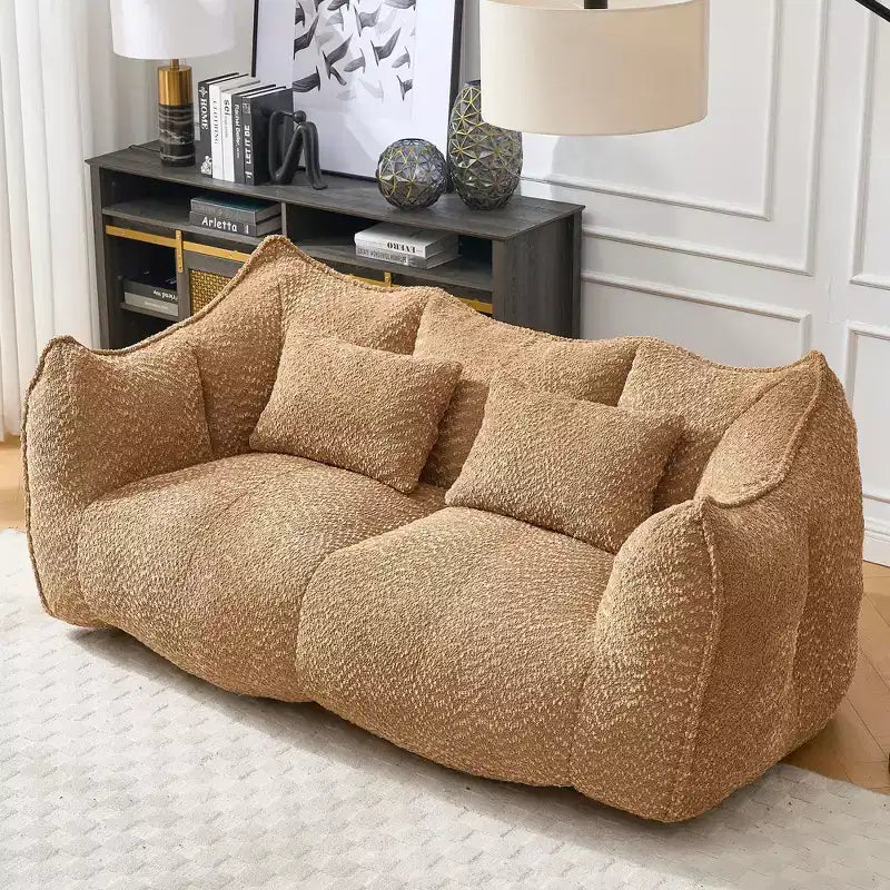 Fauteuil Poire Okak avec Mousse Haute Résilience, Canapé Paresseux Confortable avec Accoudoirs et 2 Places, Fauteuil de Salon Moderne