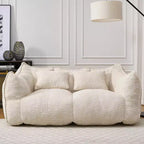 Fauteuil Poire Okak avec Mousse Haute Résilience, Canapé Paresseux Confortable avec Accoudoirs et 2 Places, Fauteuil de Salon Moderne