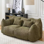 Fauteuil Poire Okak avec Mousse Haute Résilience, Canapé Paresseux Confortable avec Accoudoirs et 2 Places, Fauteuil de Salon Moderne