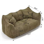 Fauteuil Poire Okak avec Mousse Haute Résilience, Canapé Paresseux Confortable avec Accoudoirs et 2 Places, Fauteuil de Salon Moderne