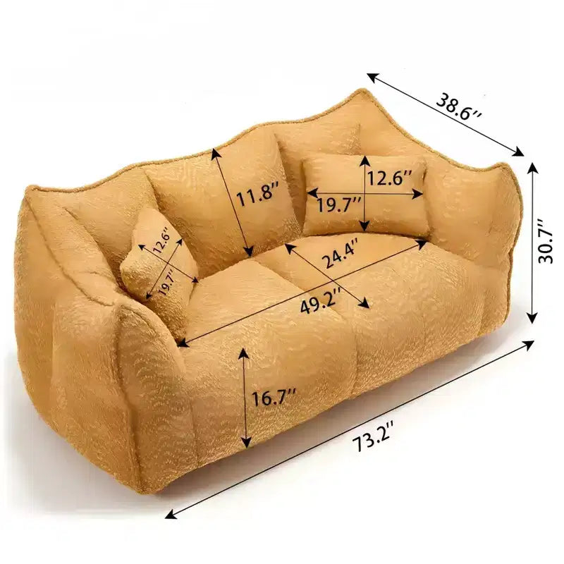Fauteuil Poire Okak avec Mousse Haute Résilience, Canapé Paresseux Confortable avec Accoudoirs et 2 Places, Fauteuil de Salon Moderne