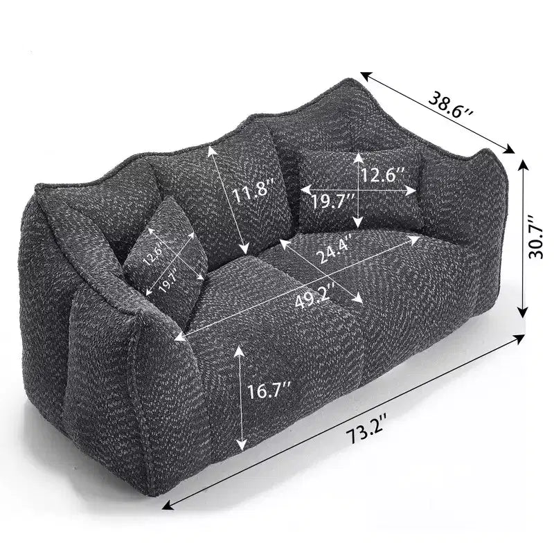 Fauteuil Poire Okak avec Mousse Haute Résilience, Canapé Paresseux Confortable avec Accoudoirs et 2 Places, Fauteuil de Salon Moderne
