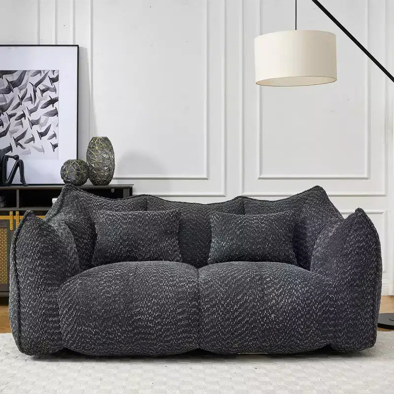 Fauteuil Poire Okak avec Mousse Haute Résilience, Canapé Paresseux Confortable avec Accoudoirs et 2 Places, Fauteuil de Salon Moderne
