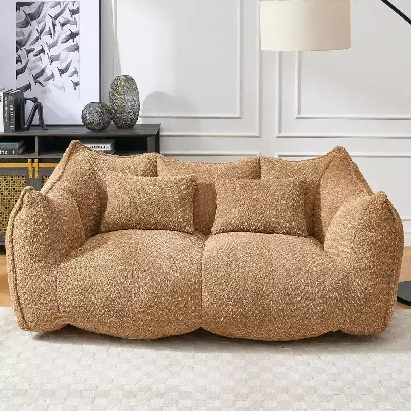 Fauteuil Poire Okak avec Mousse Haute Résilience, Canapé Paresseux Confortable avec Accoudoirs et 2 Places, Fauteuil de Salon Moderne