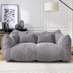 Fauteuil Poire Okak avec Mousse Haute Résilience, Canapé Paresseux Confortable avec Accoudoirs et 2 Places, Fauteuil de Salon Moderne