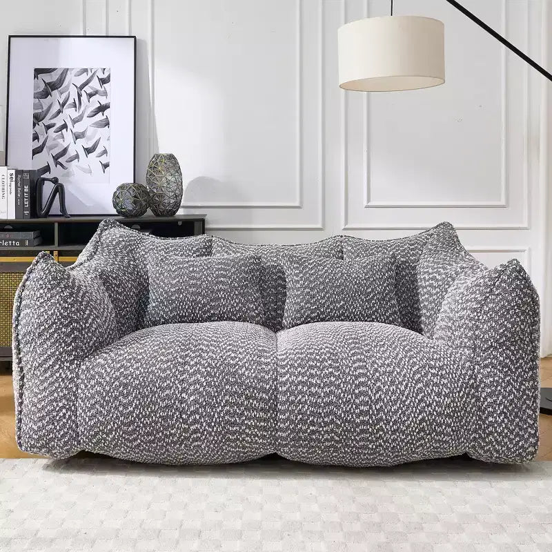 Fauteuil Poire Okak avec Mousse Haute Résilience, Canapé Paresseux Confortable avec Accoudoirs et 2 Places, Fauteuil de Salon Moderne
