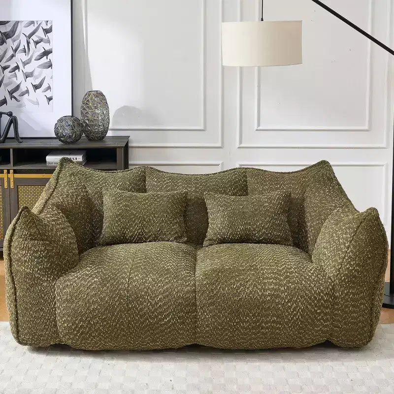 Fauteuil Poire Okak avec Mousse Haute Résilience, Canapé Paresseux Confortable avec Accoudoirs et 2 Places, Fauteuil de Salon Moderne