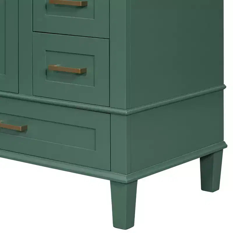 Meuble-lavabo de salle de bain de 76 cm avec évier en céramique sous plan, meuble de rangement de salle de bain moderne avec 3 tiroirs et 1 porte à fermeture douce