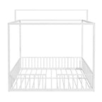 GDFStudio Dana Lit cabane moderne et minimaliste 3-en-1 avec cadre à baldaquin et lattes métalliques robustes