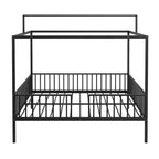 GDFStudio Dana Lit cabane moderne et minimaliste 3-en-1 avec cadre à baldaquin et lattes métalliques robustes