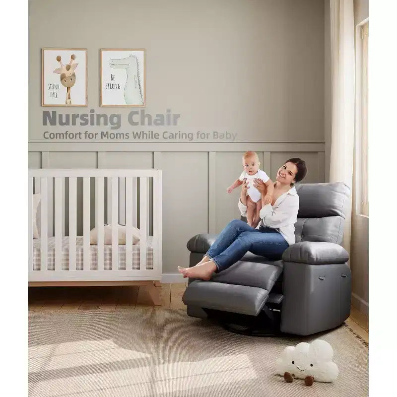 Fauteuils inclinables, fauteuil inclinable classique manuel en cuir, sièges de cinéma maison avec support lombaire et accoudoirs pour salon, chambre à coucher et chambre de bébé - Café