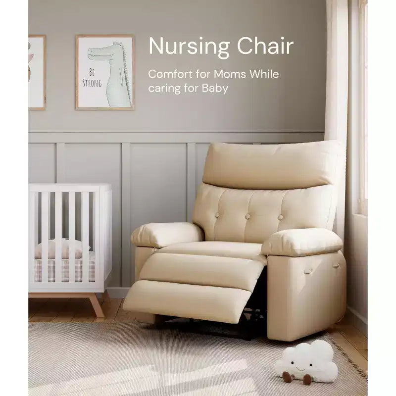 Fauteuils inclinables, fauteuil inclinable classique manuel en cuir, sièges de cinéma maison avec support lombaire et accoudoirs pour salon, chambre à coucher et chambre de bébé - Café