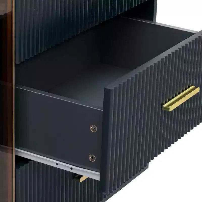 Buffet moderne avec grand espace de rangement, meuble de rangement multifonctionnel pour salle à manger, salon, entrée, noir