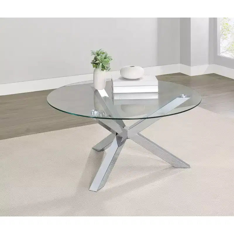 Coaster, table basse Kenzie ronde en verre trempé