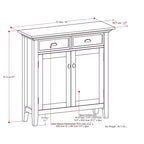 Meuble de rangement pour entrée de style transitionnel en bois massif Mansfield, 91 cm de large, brun vieilli naturel rustique