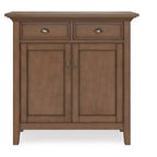 Meuble de rangement pour entrée de style transitionnel en bois massif Mansfield, 91 cm de large, brun vieilli naturel rustique