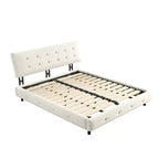 Lit plateforme Whisen King Size en chenille, cadre de lit en bois, tête de lit capitonnée avec oreiller nuage ultra-doux et extra-large