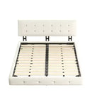 Lit plateforme Whisen King Size en chenille, cadre de lit en bois, tête de lit capitonnée avec oreiller nuage ultra-doux et extra-large