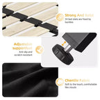 Lit plateforme Whisen King Size en chenille, cadre de lit en bois, tête de lit capitonnée avec oreiller nuage ultra-doux et extra-large