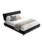 Lit plateforme Whisen King Size en chenille, cadre de lit en bois, tête de lit capitonnée avec oreiller nuage ultra-doux et extra-large