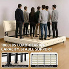 Lit plateforme Whisen King Size en chenille, cadre de lit en bois, tête de lit capitonnée avec oreiller nuage ultra-doux et extra-large