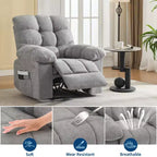 Fauteuil inclinable extra large et surdimensionné avec massage et chauffage - Fauteuil inclinable manuel en peluche pour salon, confort de type « Lazy Boy » avec inclinaison à 150 degrés