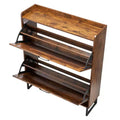 VEVOR Shoe Cabinet with 2 Flip Drawers, Farmhouse Shoes Storage Cabinet with Metal Legs and Anti-Tipping Device, Brown