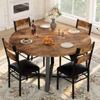 Ensemble table à manger ronde Acekool 43 pouces pour 4 personnes, 5 pièces, table de cuisine et chaises rembourrées, gain de place