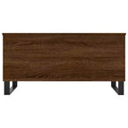 vidaXL Table basse blanc bois d'ingénierie, table basse moyenne en métal