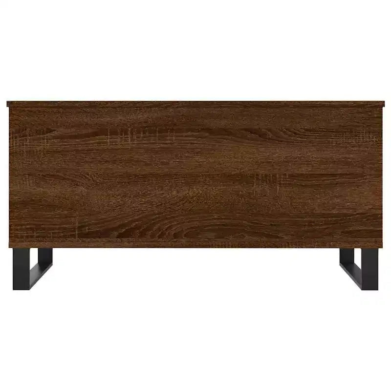 vidaXL Table basse blanc bois d'ingénierie, table basse moyenne en métal