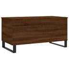 vidaXL Table basse blanc bois d'ingénierie, table basse moyenne en métal