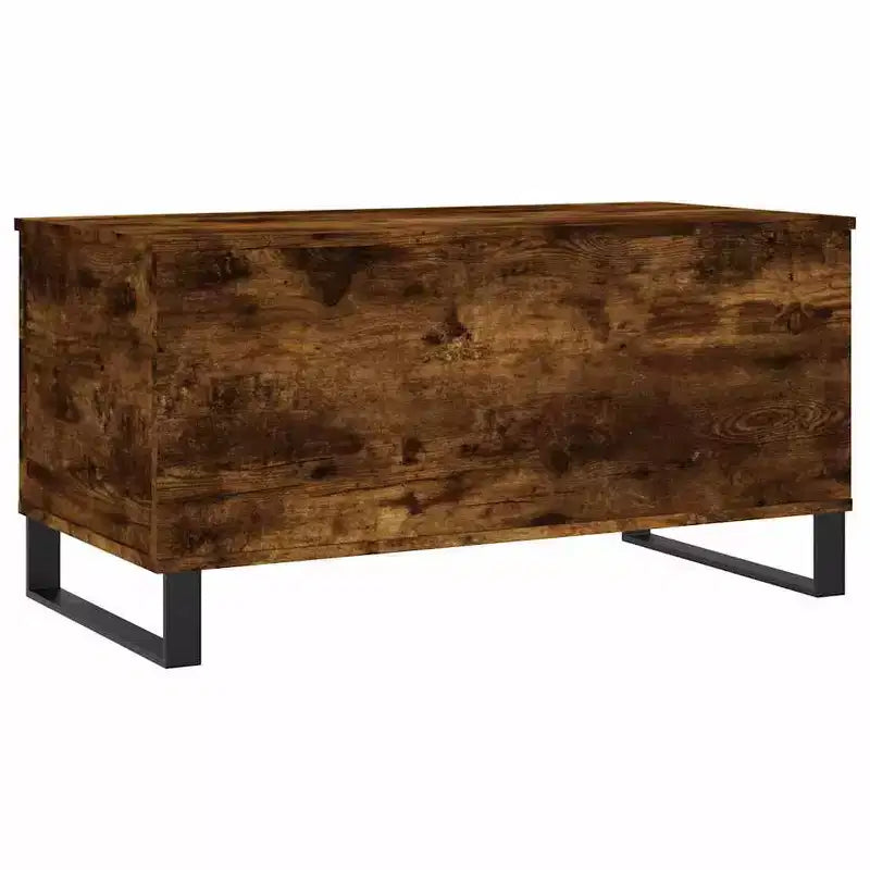 vidaXL Table basse blanc bois d'ingénierie, table basse moyenne en métal