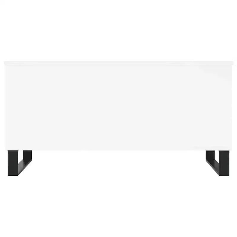 vidaXL Table basse blanc bois d'ingénierie, table basse moyenne en métal
