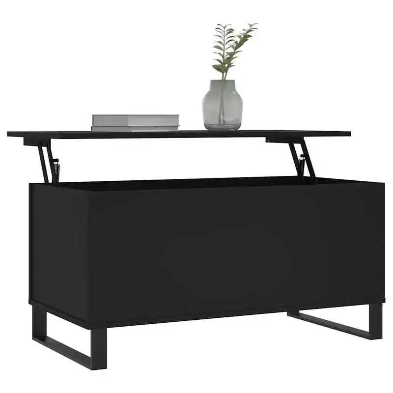 vidaXL Table basse blanc bois d'ingénierie, table basse moyenne en métal