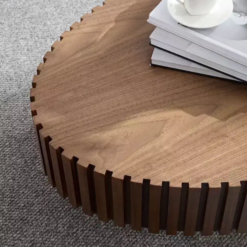 Table Basse Ovale Moderne MAYEERTY 43 Pouces avec Pieds de Tambour, Table d'Appoint en MDF pour Salon et Chambre à Coucher, Table Basse Compacte pour Petits Espaces