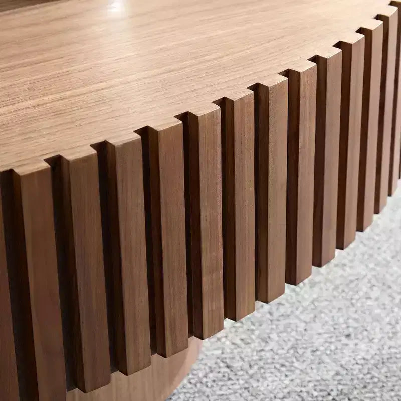 Table Basse Ovale Moderne MAYEERTY 43 Pouces avec Pieds de Tambour, Table d'Appoint en MDF pour Salon et Chambre à Coucher, Table Basse Compacte pour Petits Espaces