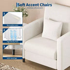 33.9 Canapé d'appoint, causeuse de lecture en chenille pour chambre à coucher, canapé d'appoint de salon sans outils, oreiller non inclus