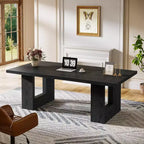 Bureau de travail Lantine, grand bureau de direction de ferme de 62,99 pouces, table d'ordinateur pour bureau, salle de conférence, salle d'étude (Noir)