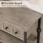 Table Console Industrielle 52" avec 3 Tiroirs de Rangement - Table de Canapé en Métal à 3 Niveaux pour Entrée, Salon, Couloir et Derrière le Canapé