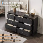 Commode 7 Tiroirs Acekool, Commode en Bois Moderne, Organisateur de Rangement Profond avec Poignées Vintage, Meuble TV pour Chambre et Salon