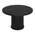 Table à manger ronde de 47 pouces pour 4 personnes, table de cuisine avec étagère de rangement à 2 niveaux et tiroir, table de ferme ronde (table seule)
