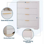 Commode Acekool à 4 tiroirs cannelés, commode moderne avec panneau ondulé, meuble de rangement haut pour chambre à coucher, chambre d'enfant, salon, entrée.