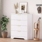 Commode Acekool à 4 tiroirs cannelés, commode moderne avec panneau ondulé, meuble de rangement haut pour chambre à coucher, chambre d'enfant, salon, entrée.