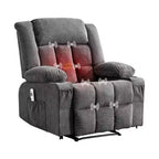 Fauteuil inclinable de massage avec vibrations et chaleur lombaire pour adultes, large, ergonomique, siège simple avec 3 positions, 2 poches latérales et porte-gobelets