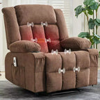 Fauteuil inclinable de massage avec vibrations et chaleur lombaire pour adultes, large, ergonomique, siège simple avec 3 positions, 2 poches latérales et porte-gobelets