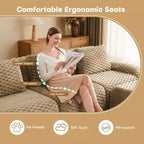 Canapé sectionnel modulaire en L moderne 146 pour salon, tissu flanelle, canapé surdimensionné 4 places, canapé sans armature