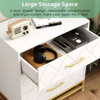 Commode en bois à 3 tiroirs Acekool, commode de rangement moderne avec poignées métalliques, organisateur de rangement pour chambre et salon