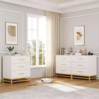 Commode en bois à 3 tiroirs Acekool, commode de rangement moderne avec poignées métalliques, organisateur de rangement pour chambre et salon
