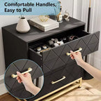 Commode en bois à 3 tiroirs Acekool, commode de rangement moderne avec poignées métalliques, organisateur de rangement pour chambre et salon